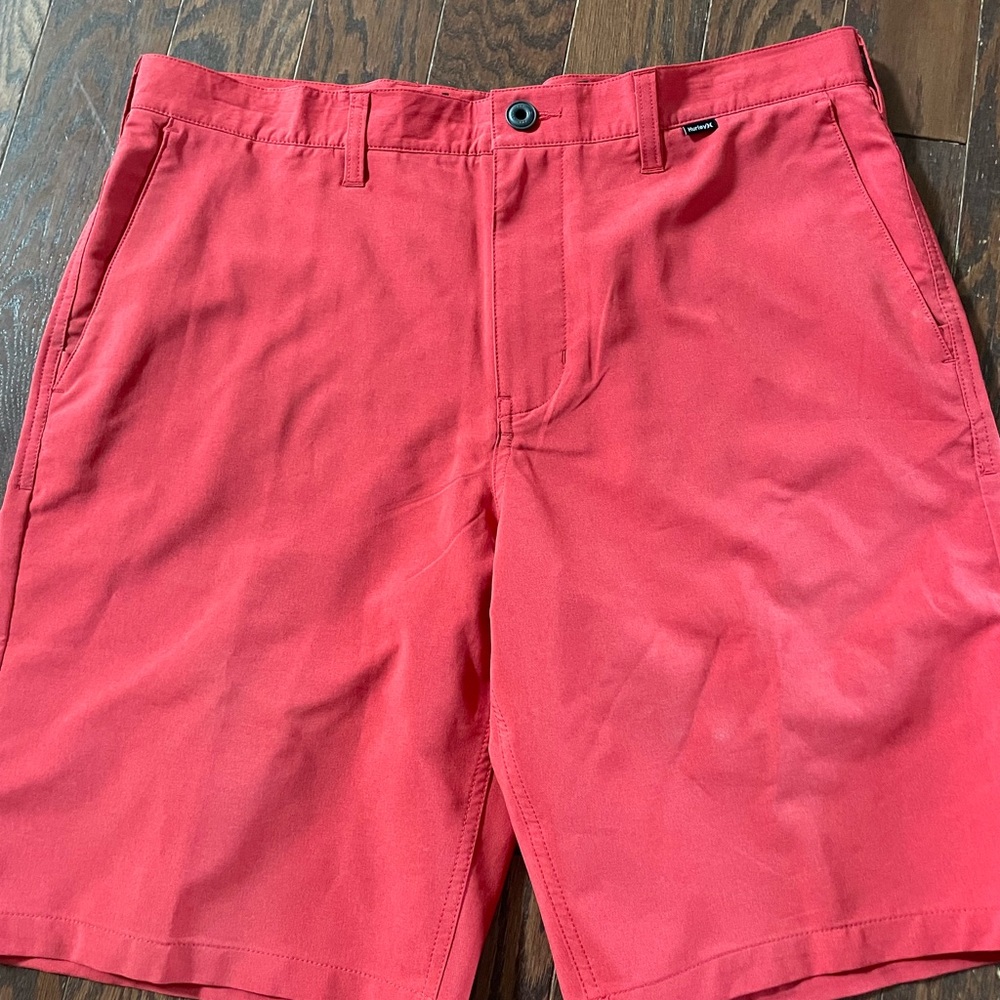 Hurley Men's Coral Red Flat Front Shorts